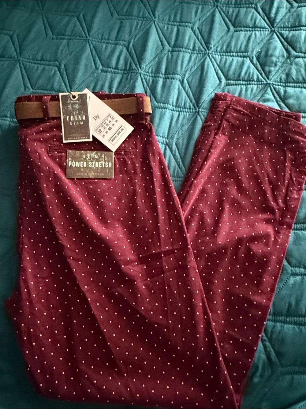 Burgundy Polka Dot Pants